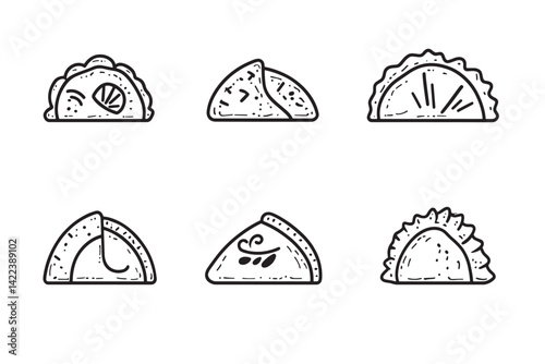 Empanadas Minimalist Line Art Collection
