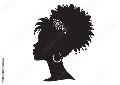 vector set of afro american woman logo head, african beauty woman vector logo design, Black girl faces with stylish afro hairstyle, woman afro black face, African american woman hairstyle vector	
