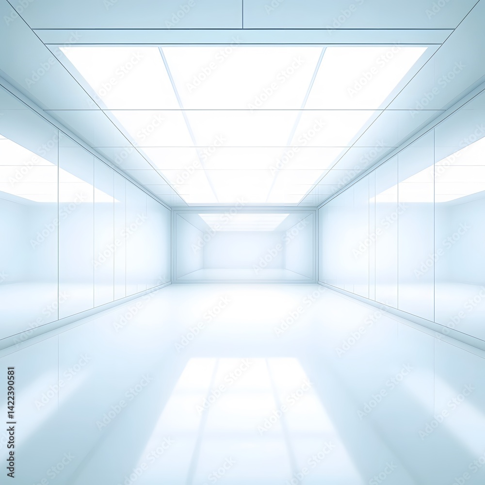 Obraz premium Modern Minimalist White Room Interior Design Futuristic Empty Space
