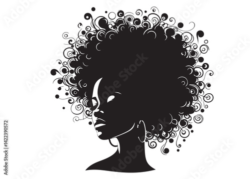 vector set of afro american woman logo head, african beauty woman vector logo design, Black girl faces with stylish afro hairstyle, woman afro black face, African american woman hairstyle vector	
