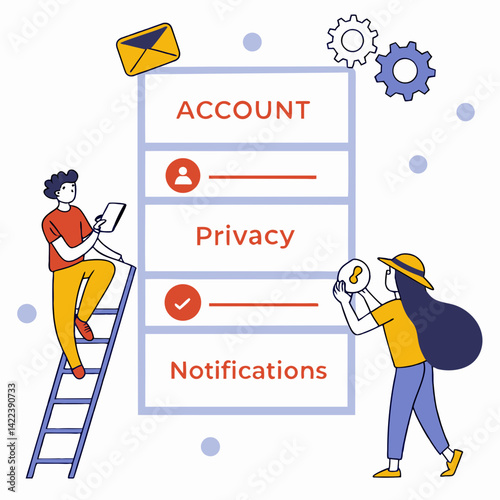 Account Privacy Settings With Notification Controls And Secure Personal Information