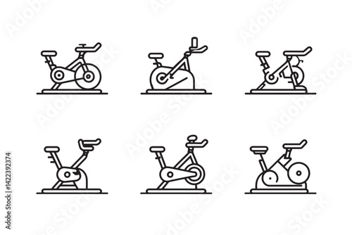 Exercise Bike Icon Simple 2D Design