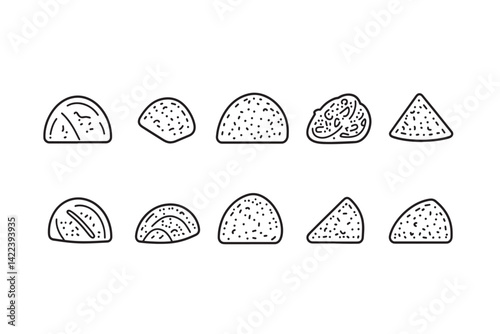 Falafel Icon Simple Line Art Design