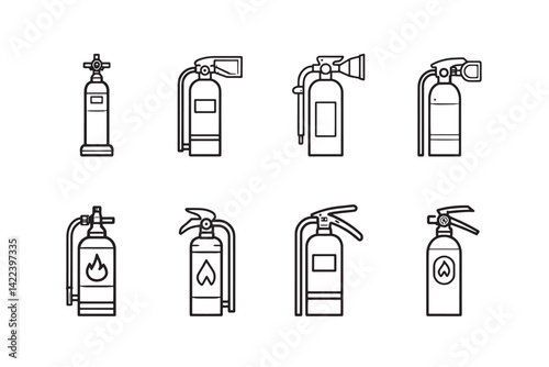 Fire Extinguisher Icon 2D Line Design