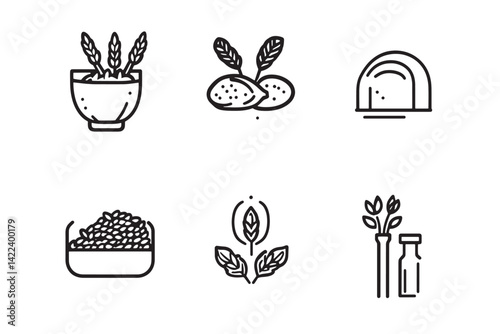 Flaxseed Icon Clean Line Art