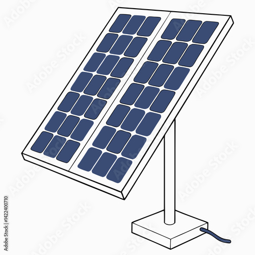 Isolated Solar Panel Vector Illustration Renewable Energy Source Concept