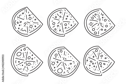 Focaccia Icon Simple 2D Line Art