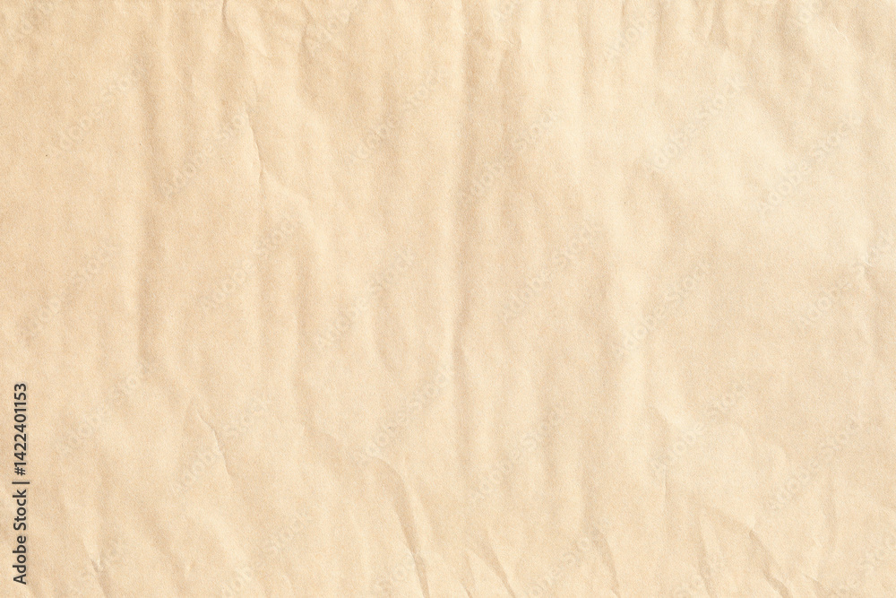 Obraz premium Brown crumpled paper with bumpy vertical lines