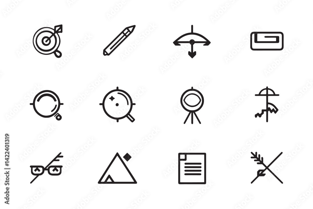 Fototapeta premium Ultra Minimalist Focus Icon Line Art