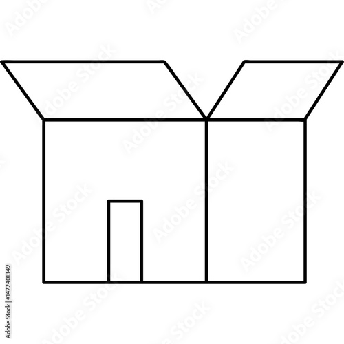 Minimalist Vector of a Kraft Paper Carton Used in Logistics