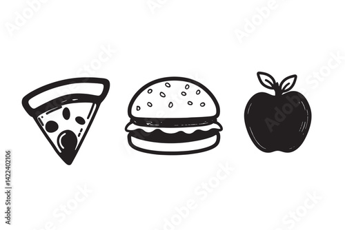 Set of Food Icons Collection Design