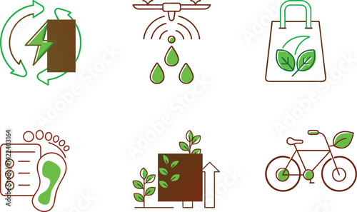 Ecology icons set. Nature, environment, recycle flat icon. Vector illustration