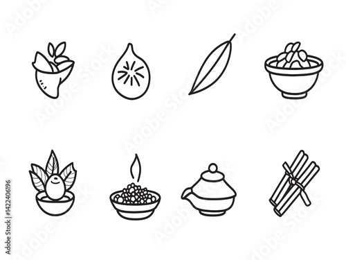 Garam Masala 2D Line Art Minimalist