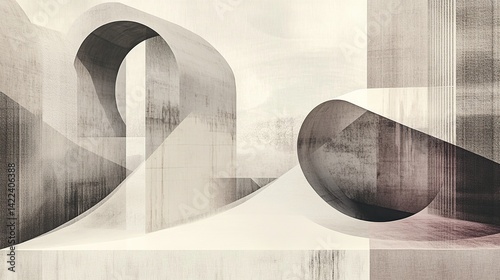 Abstract Concrete Architectural Interior