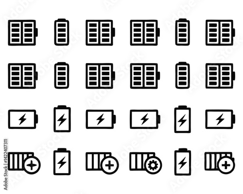 Battery icon set 