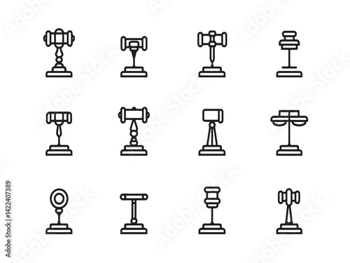 Gavel Simple 2D Line Art Design