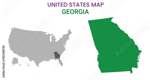 Georgia map of USA state. Georgia map vector illustration. Georgia vector map on white background.