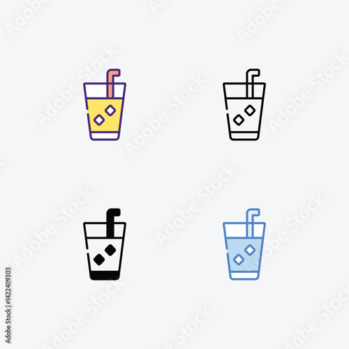 Soda  icons set in different style vector stock illustration