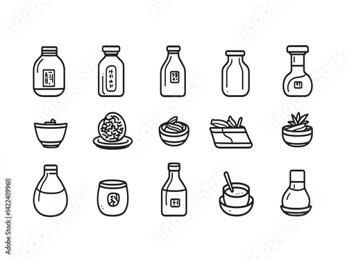 Gochujang Minimalist Line Art Illustration