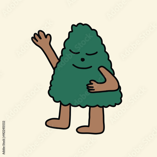 christmas tree cartoon character illustration