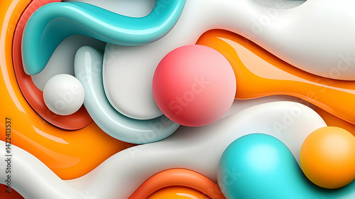 Vibrant Geometric Shapes Abstract Background