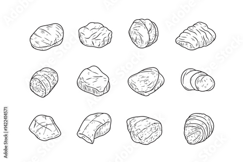 Simple Gyro Meat Icon Minimalist Design