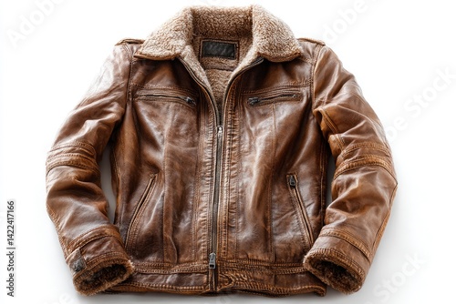 Rustic Brown Leather Jacket: Vintage Style and Warmth