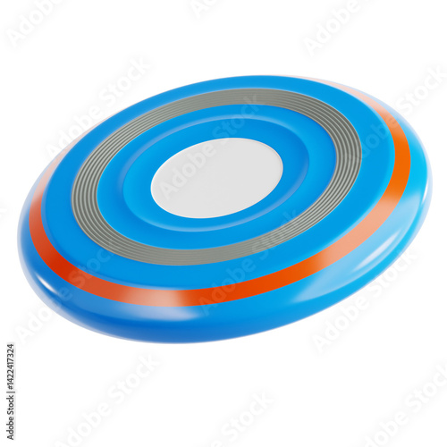 Blue Orange Flying Disc with Retro Design