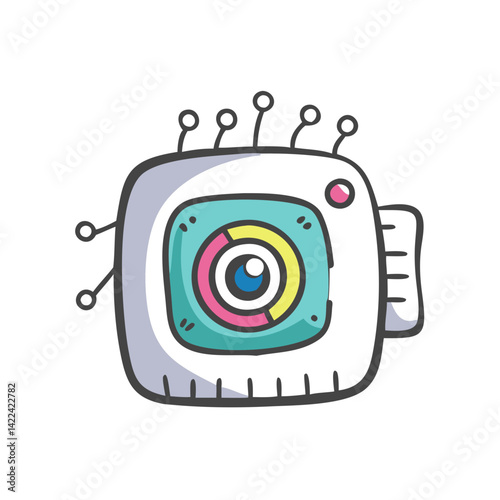 ai powered camera icon, ai powered camera vector illustration-simple illustration of ai powered camera, perfect for ai powered camera logos and icons