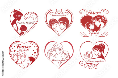 Mother and Child Forever My Hero Illustrations