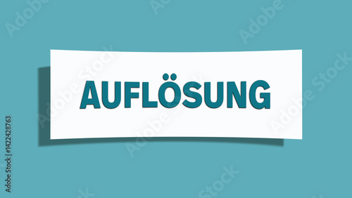 Aufloesung (resolution) - A card isolated on light green background.