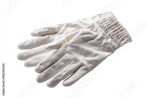 Elegant Off-White Cotton Gloves: A Simple, Textured Pair