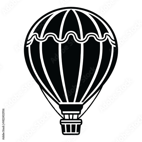 Obraz na płótnie Black and White Hot Air Balloon Illustration w salonie