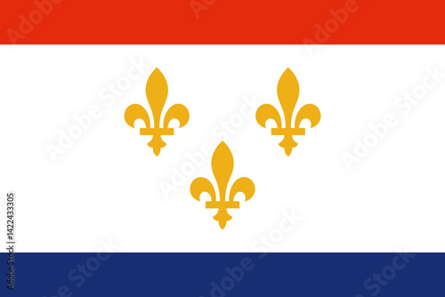 Flag of New Orleans - city in USA