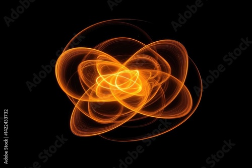 Abstract orange swirling design
