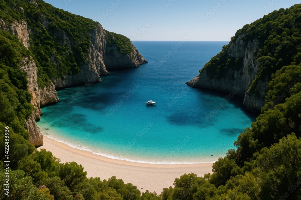 Fototapeta premium Stunning coastal cove with crystal clear waters