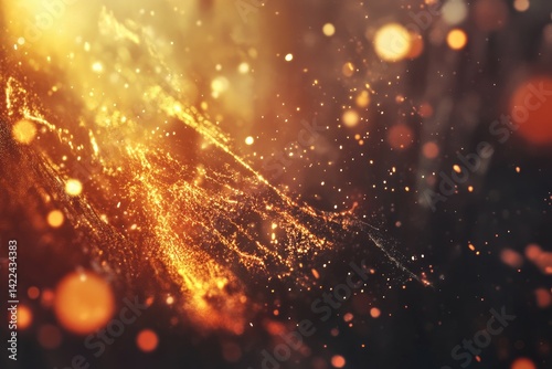 Abstract fiery particles design