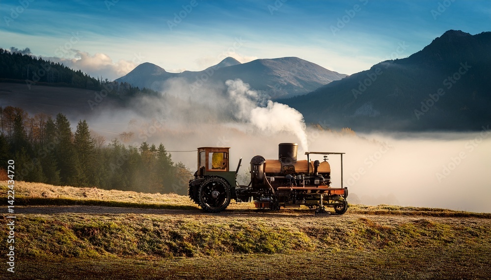 Obraz premium old steam tractor