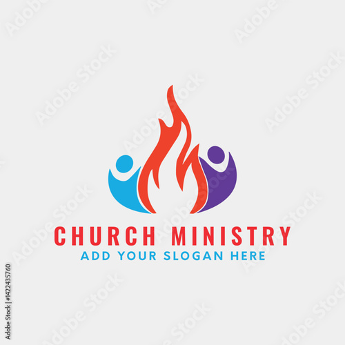 church ministry logo design vector