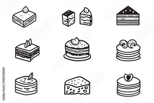 Lasagna Minimalist Line Art Icon Design