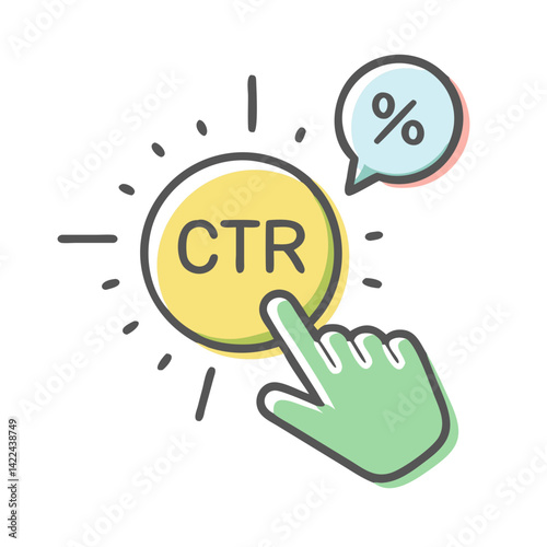 click through rate ctr icon, click through rate ctr vector illustration-simple illustration of click through rate ctr, perfect for click through rate ctr logos and icons