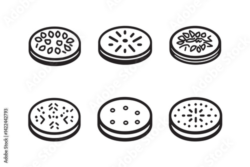 Linzer Torte minimalist 2D line art