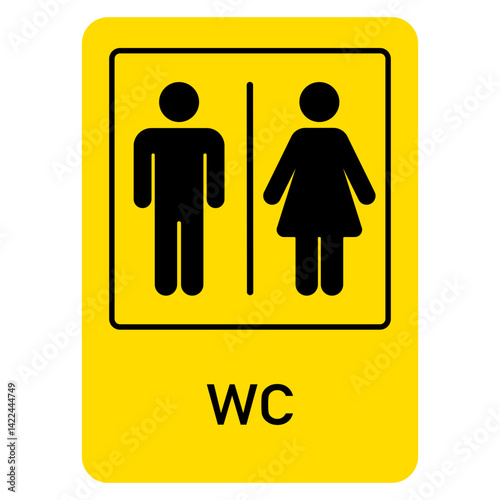 men and women toilet sign. Standard restroom sign for men and women toilet. Universal WC symbols in simple flat design style.