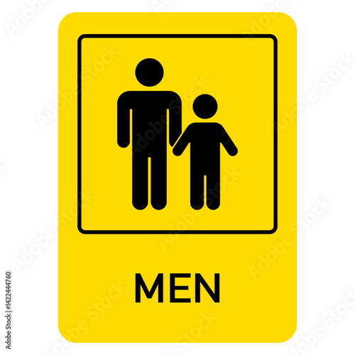 Standard restroom sign for men toilet. Universal WC symbols in simple flat design style.