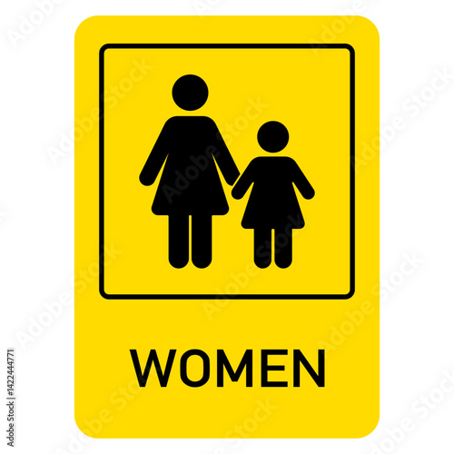 Standard restroom sign for women toilet. Universal WC symbols in simple flat design style.