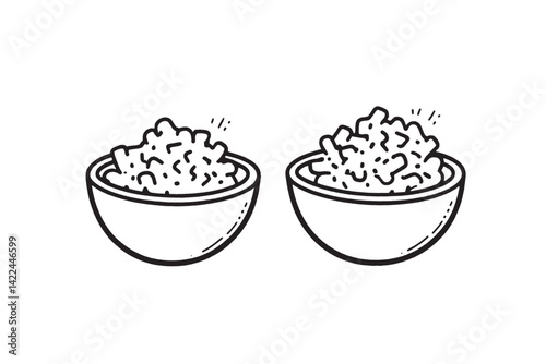Elegant Mac and Cheese Icon Drawing