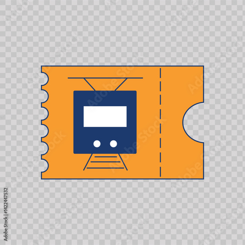Railway ticket icon in bold line. Vector