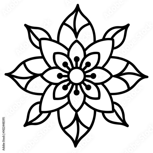 Minimal Gypsy Floral Icons on White