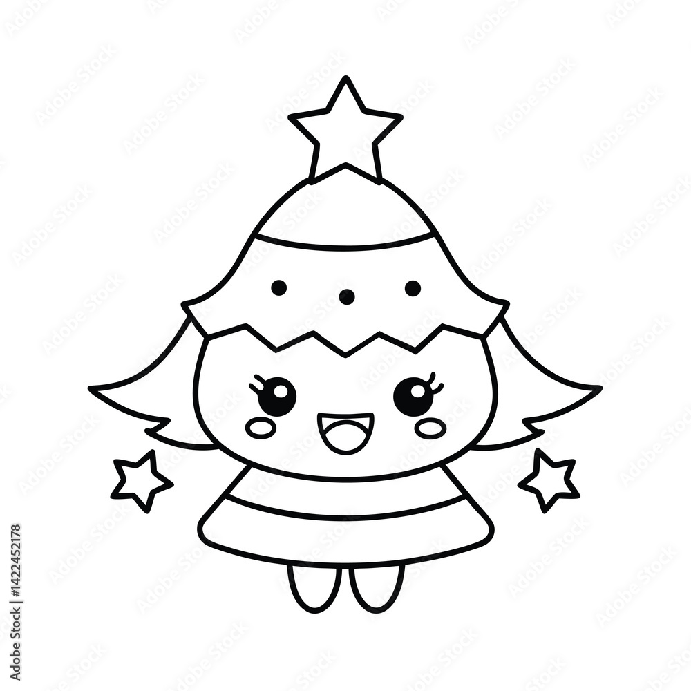 chibi christmas element on white background chibi christmas element on white background