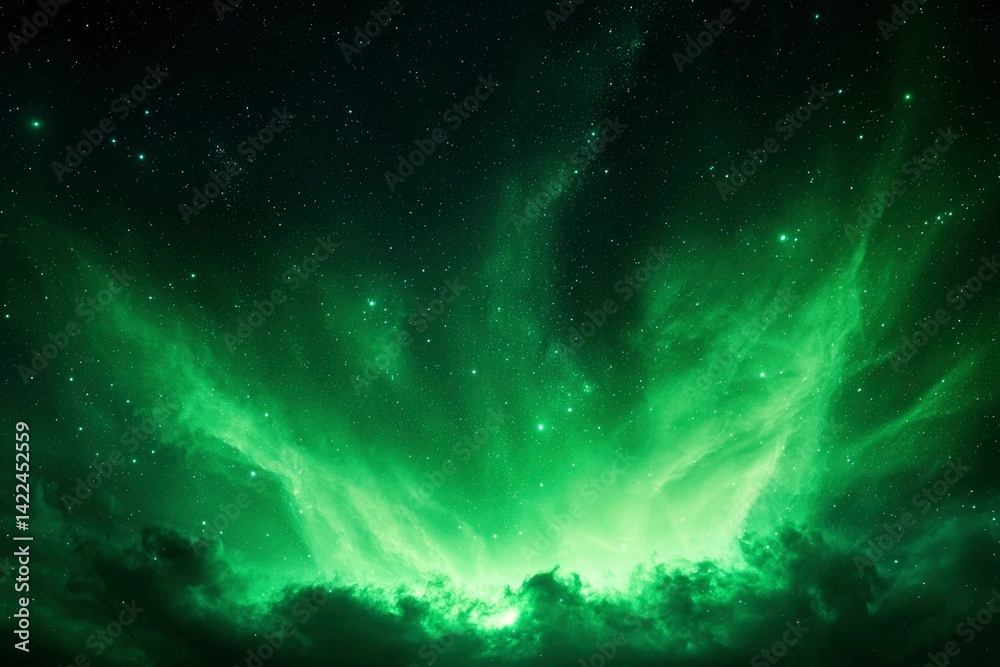 Fototapeta premium Celestial green nebula